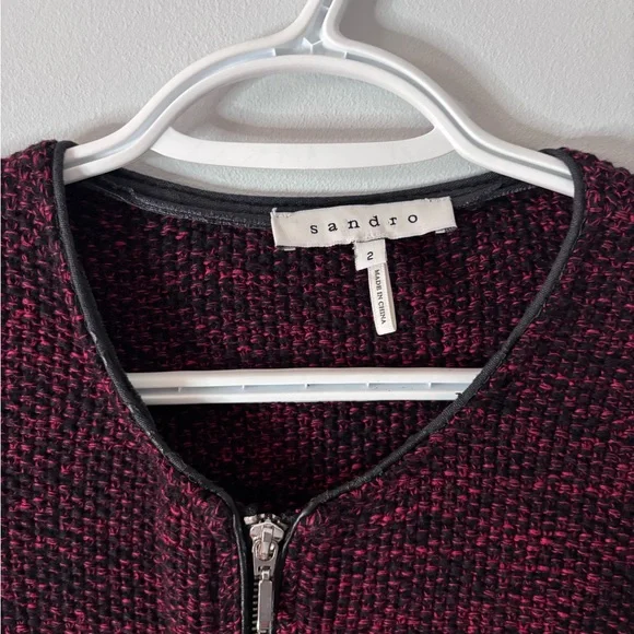 Sandro Vintage Zip-Up Knit Cardigan - Picture 6 of 6